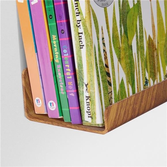 4 Wood Grain Acrylic Shelves for Wall Storage, 15" Floating Shelves Wall Mounted - Picture 5 of 7